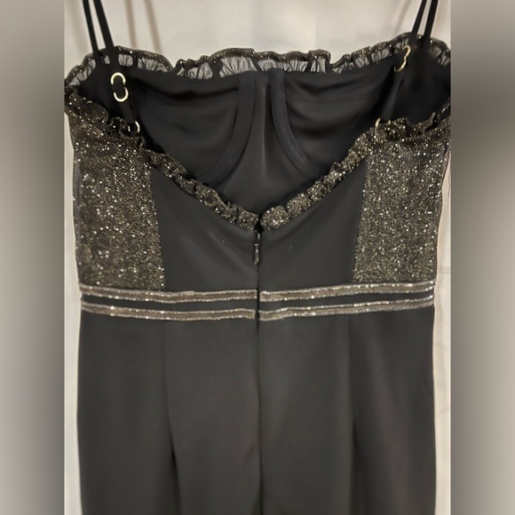 H:ours el dorado mini dress XS corset black metallic romantic whimsy goth​​​​​​ - Picture 4 of 16